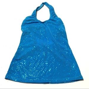 Balera Blue Sequin Halter Dance Costume Top LC
